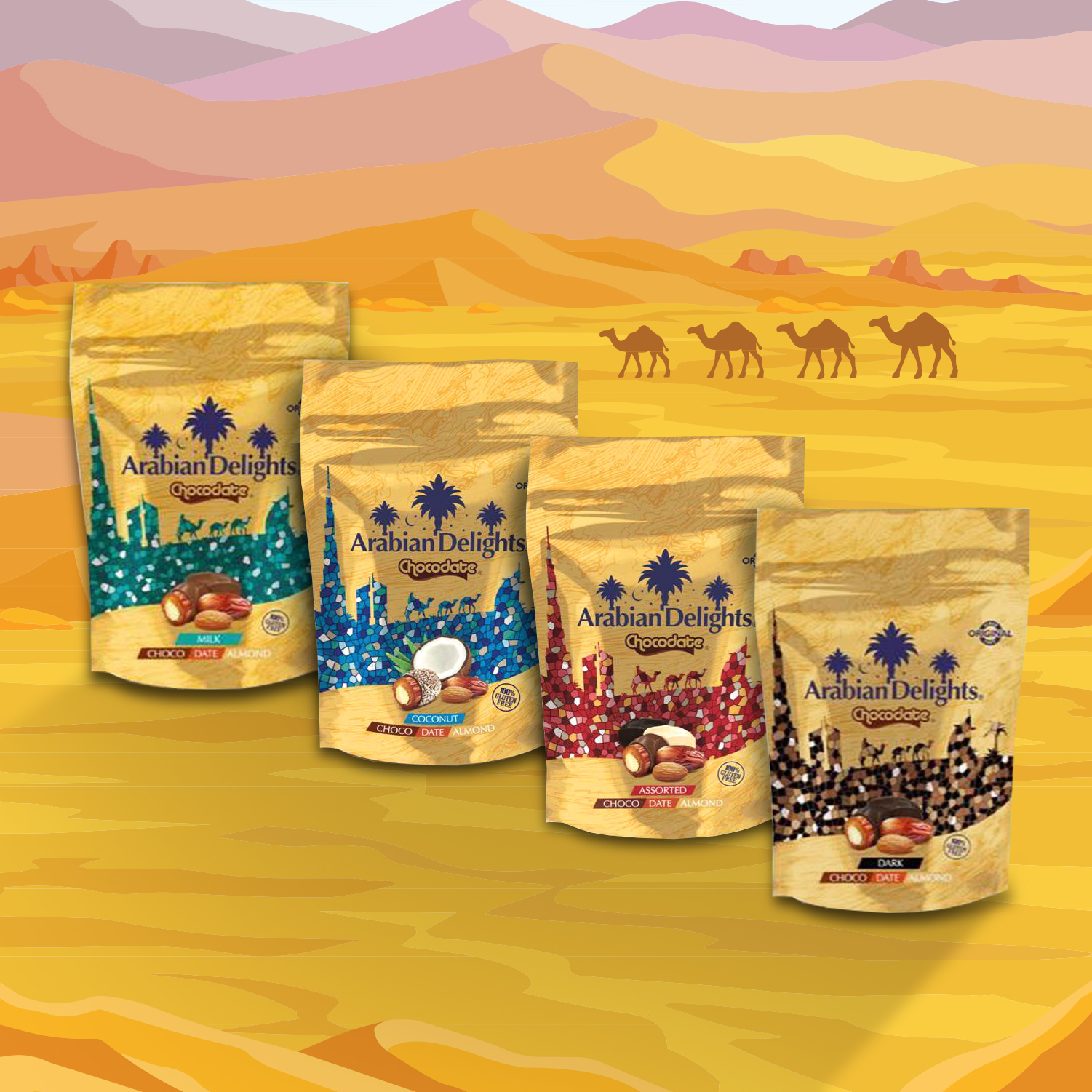 Pack of 4 Chocolate Covered Almond Dates