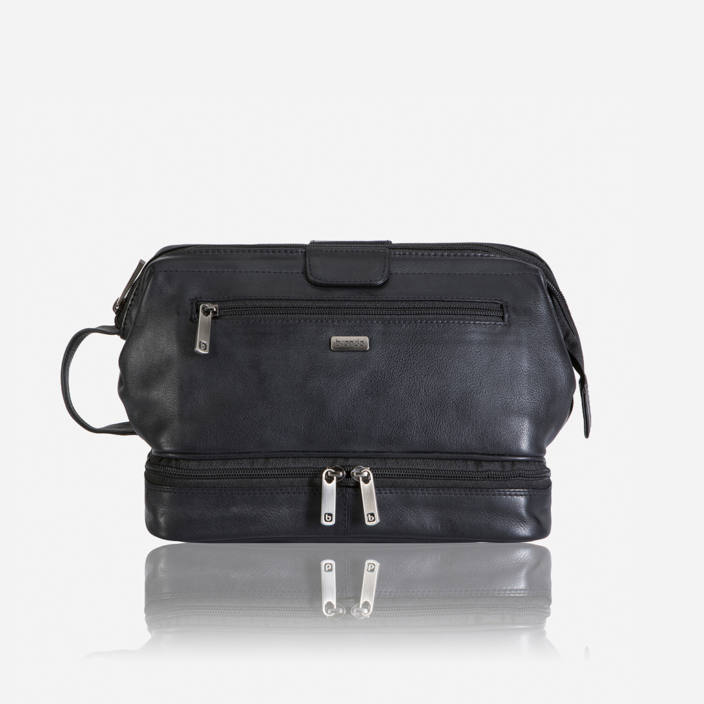 Genuine Leather Alpine Washbag with Bottom Wet Compartment