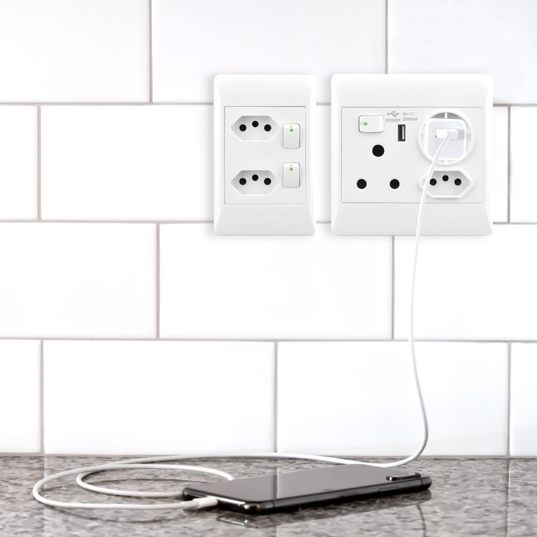 Schuko Electrical Wall Plug with Switches