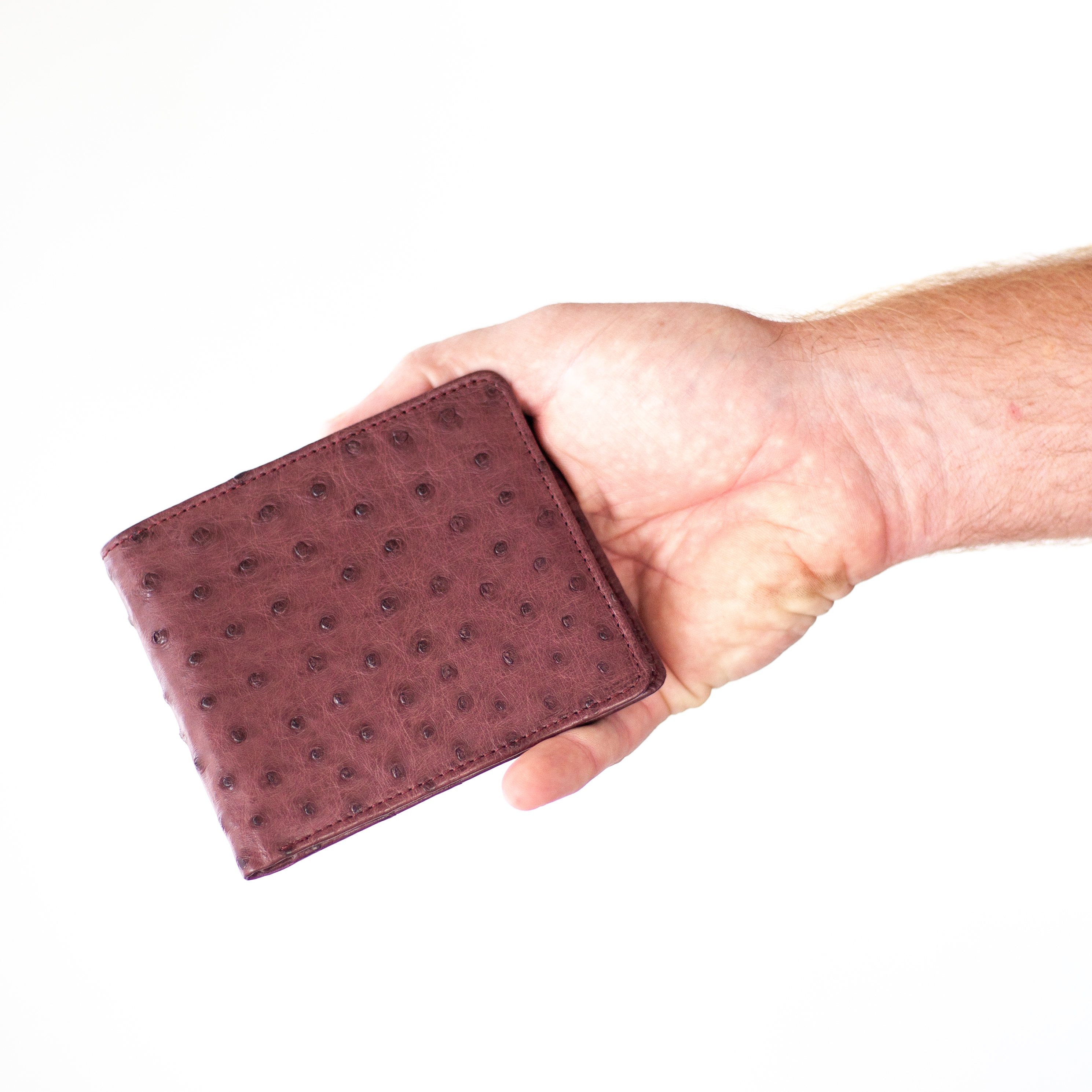 Genuine Ostrich Leather Men's ID Wallet