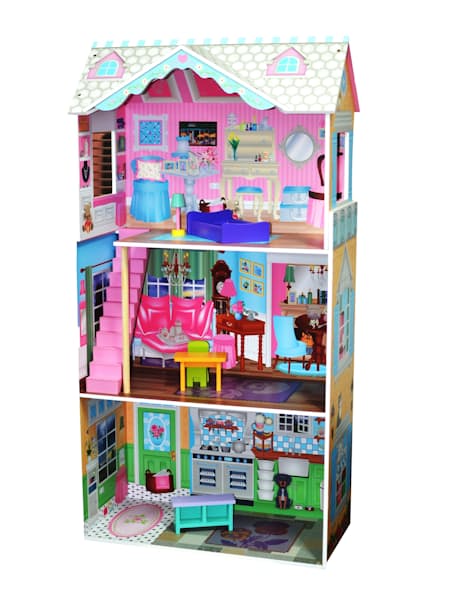 Emily Wooden Doll House with Furniture