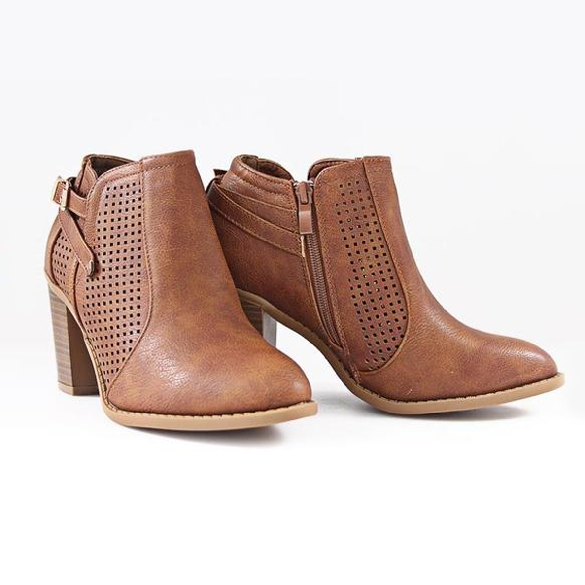 Lazer Cut-Out Ankle Boots