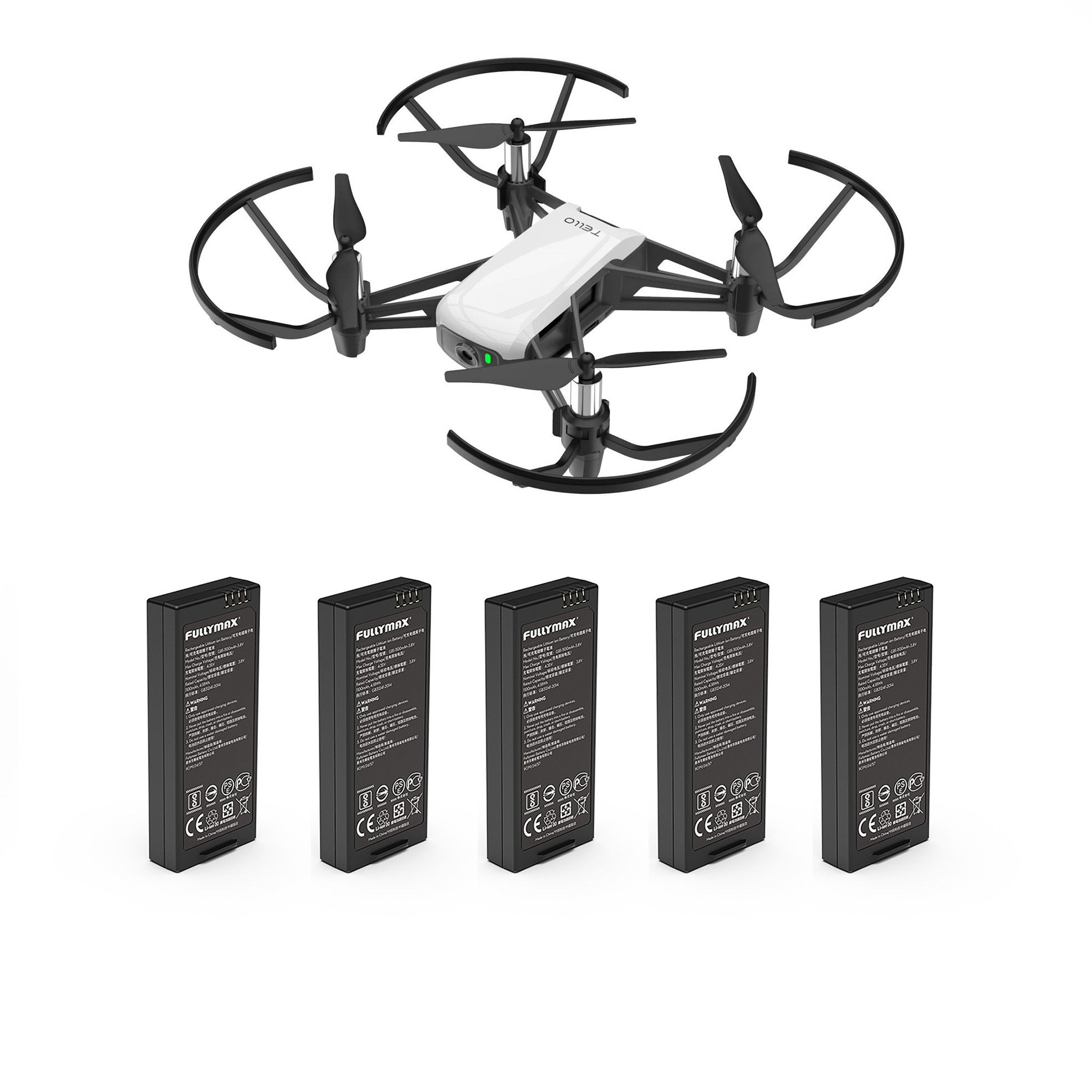Tello Quadcopter Drone (includes 5 Additional Batteries)