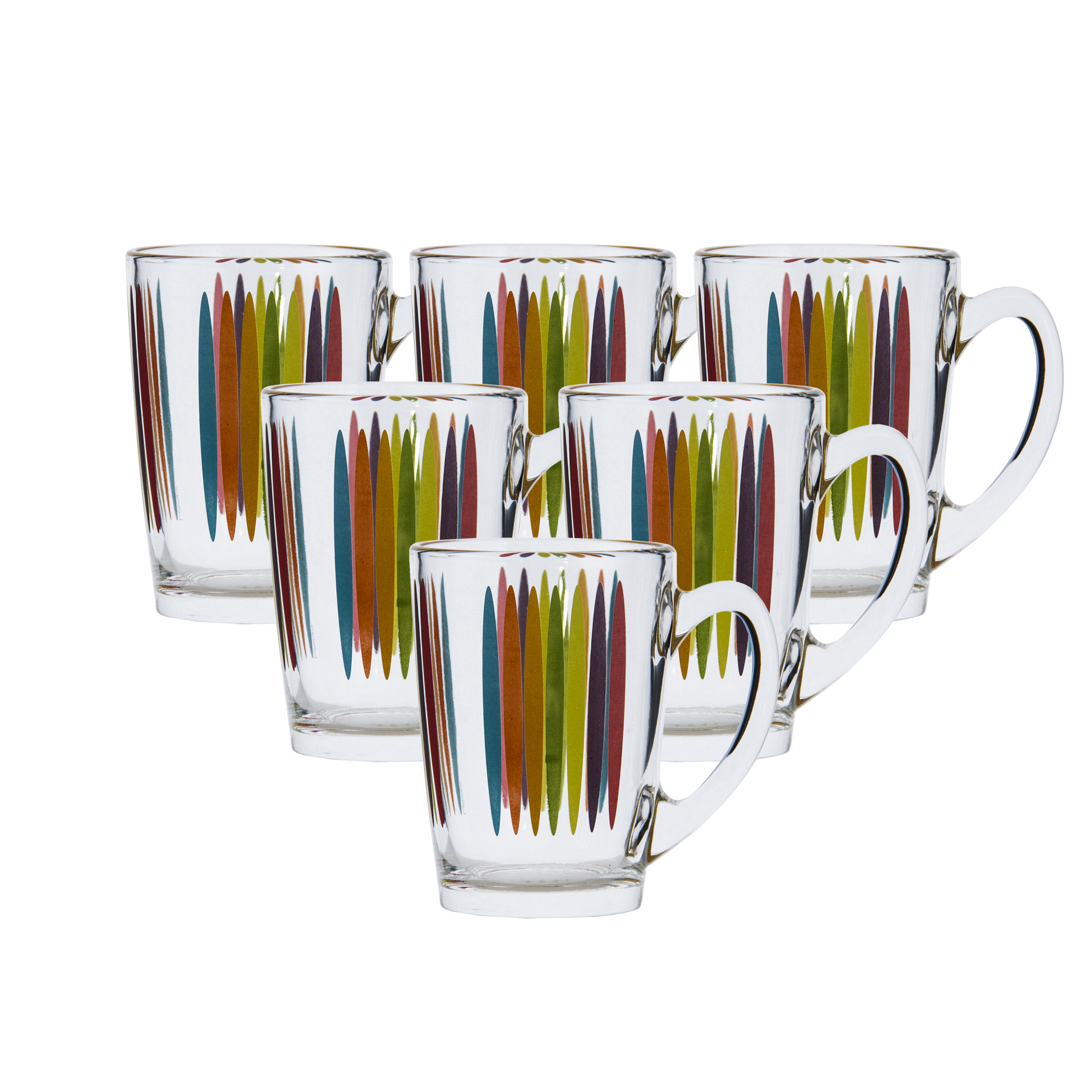 Set of 6 x 320ml New Morning Fizz Tempered Glass Mug