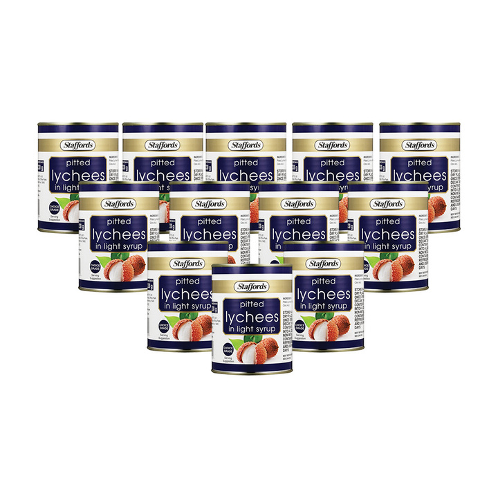 Pack of 12, 567g Pitted Lychees in Light Syrup