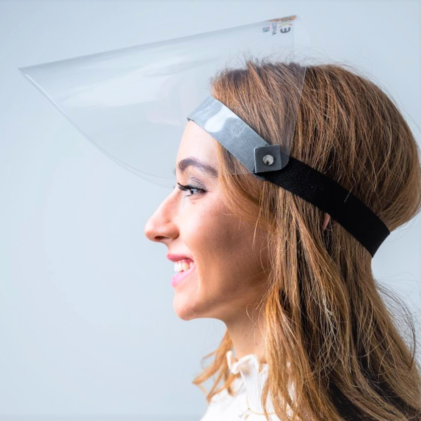 Pack of 4 Full Face Adjustable Face Shields (with Flip Top Flap)