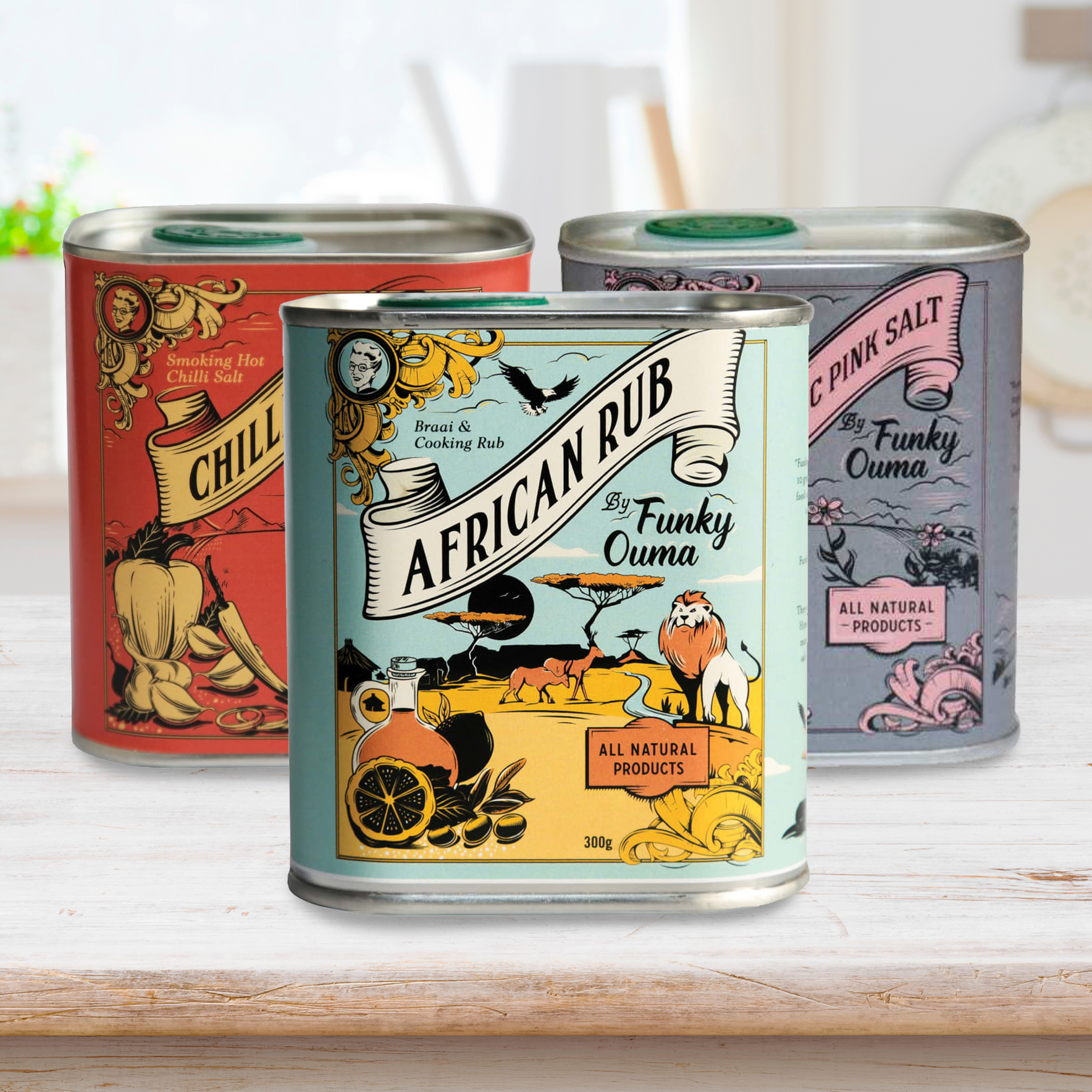 Pack of 2 Salt, Rub or Spice Tins