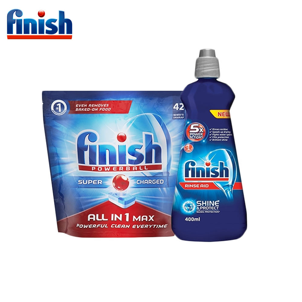 2-Piece Water Saving Bundle (Includes 400ml Rinse Aid Regular and  All In One Regular 42's)