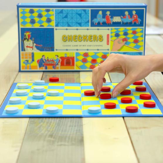 Retro Checkers Board Game Set