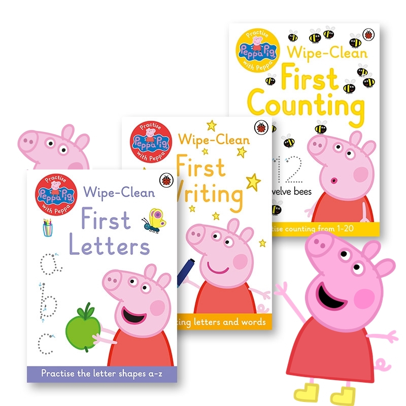 Set of 3 Peppa Pig Wipe Clean Books