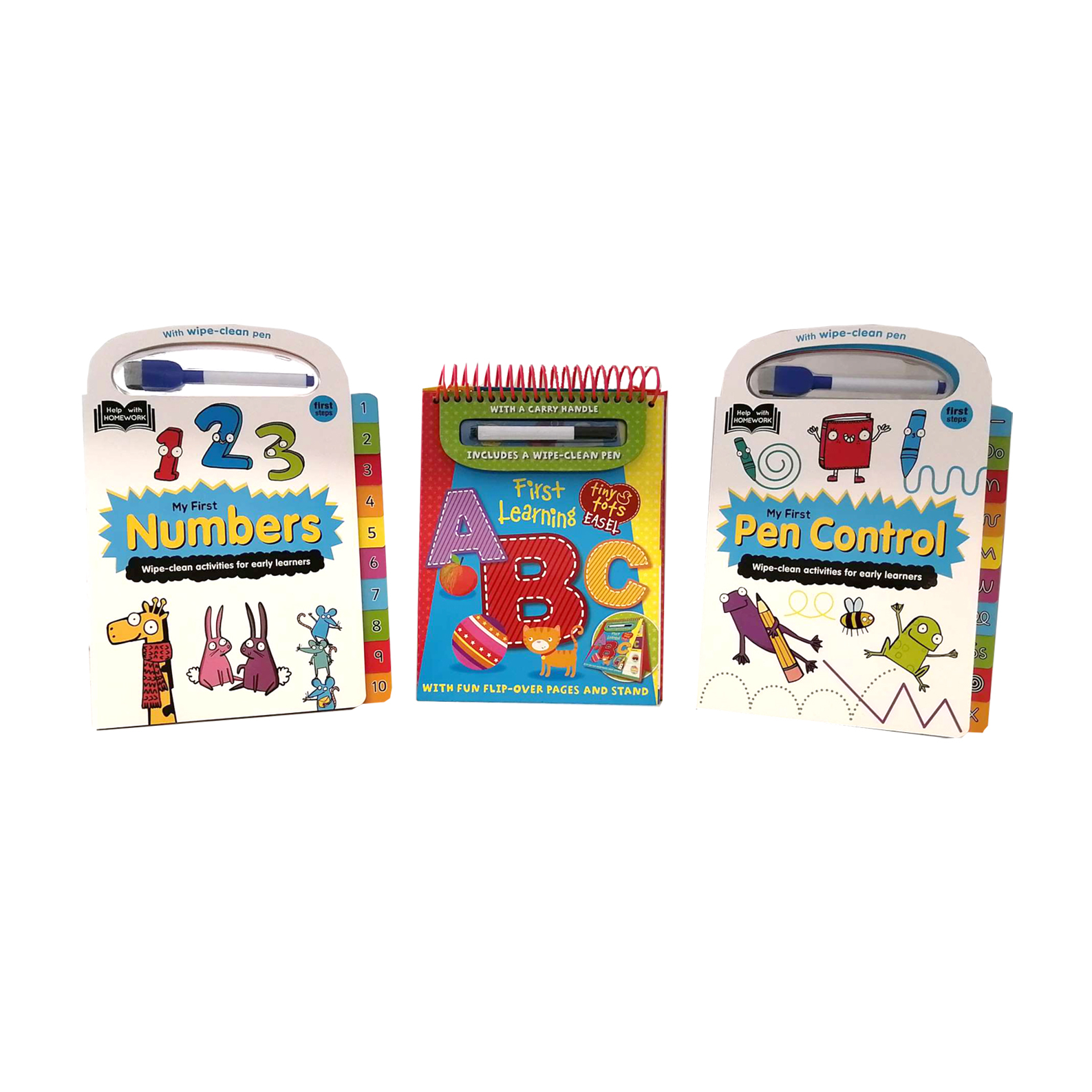 Children's First Steps Wipe-clean Board Books with Wipe-clean Pen (3 Books)
