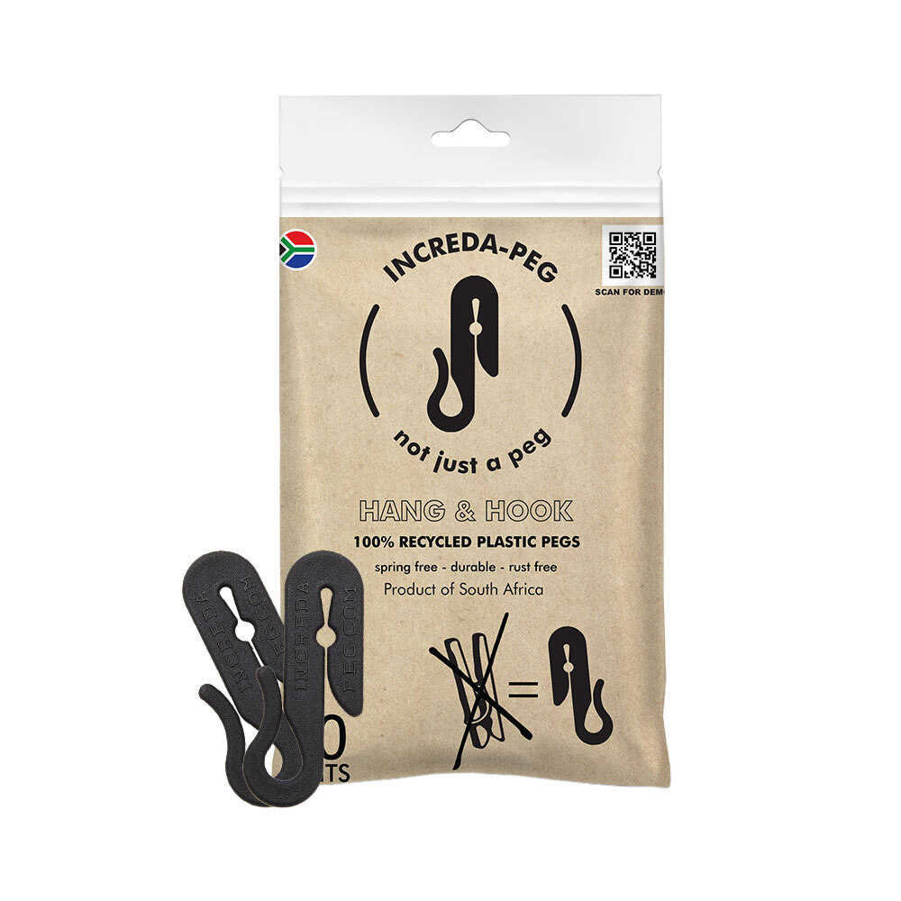 Pack of 5 Hang & Hook Recycled Plastic Pegs (300 Pegs)