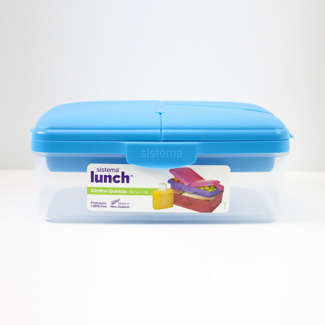 Pack of 2 1.5L Slimline Quaddie with Clear Base