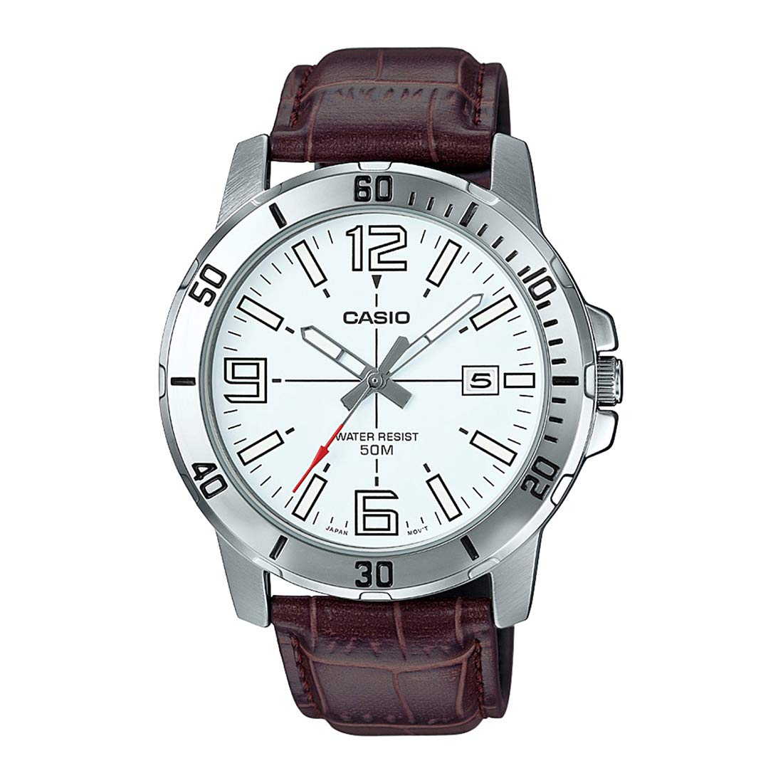 Men's Leather Analog Watch
