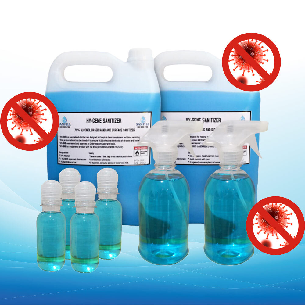 8-Piece HY-GENE 70% Alcohol Hand & Surface Sanitizer Set