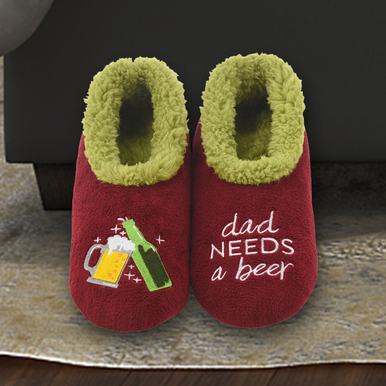 Men's Dad Needs A Beer Themed Slippers