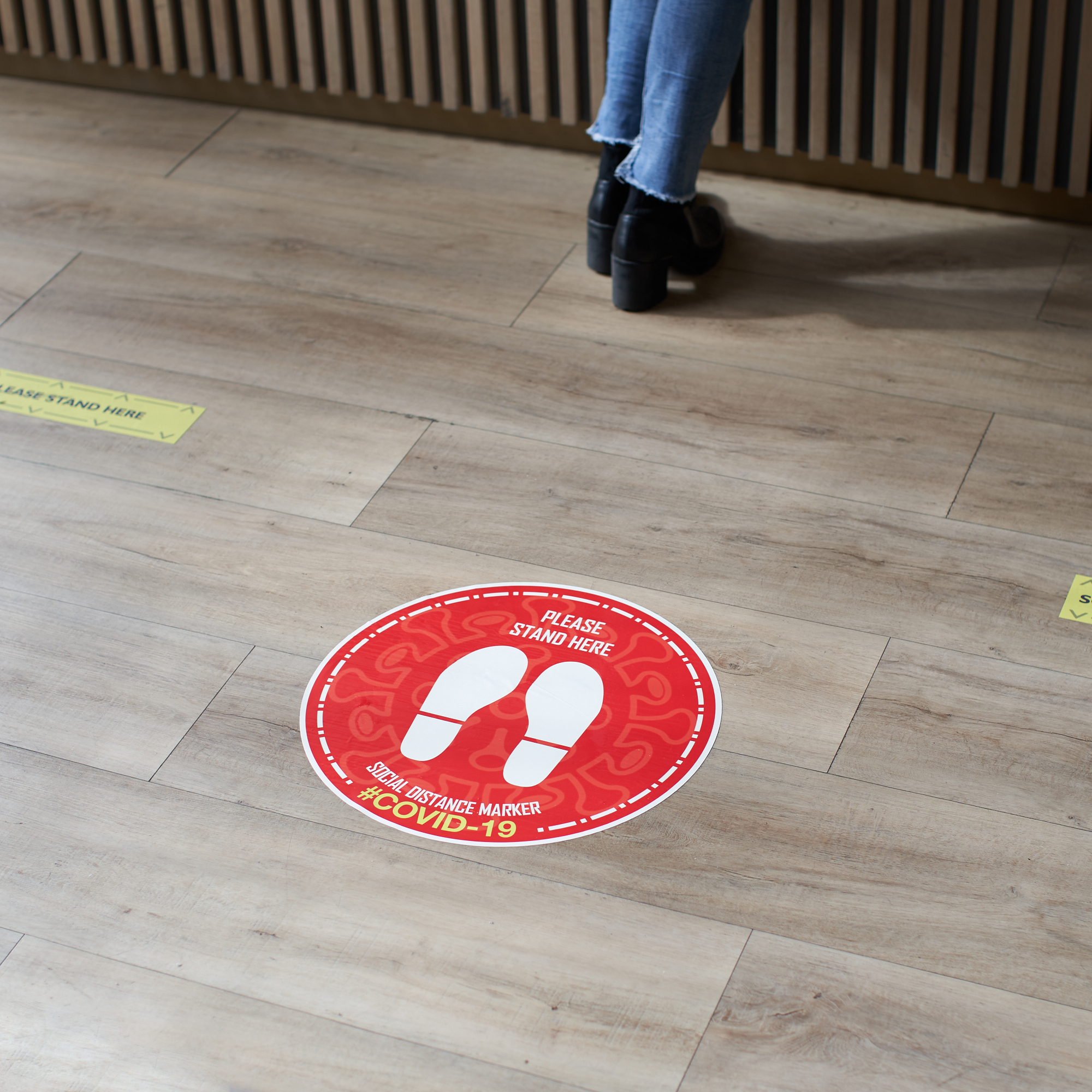 Pack of 5 Vinyl Social Distancing Stickers