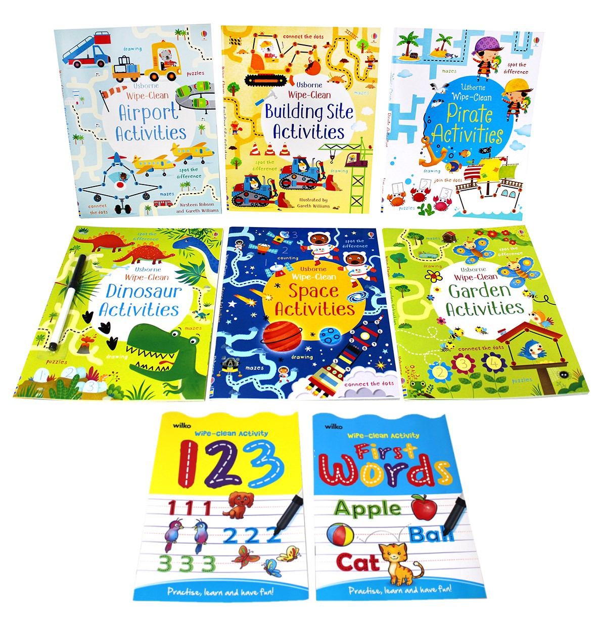 Children's Wipe-Clean Activity Pack (8 Books with Pen)