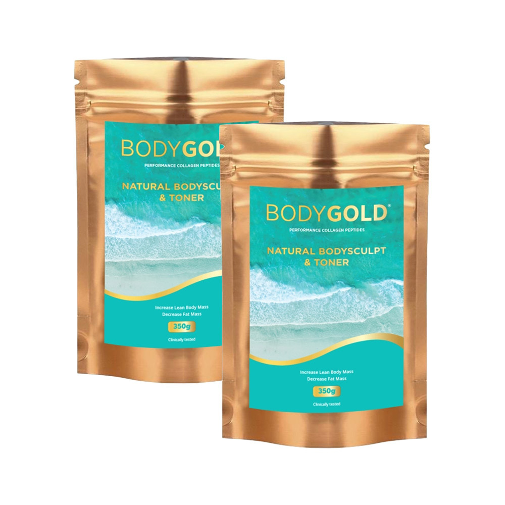 Pack of 2 Body Gold Natural Body Sculpt & Toner Performance Collagen Peptides Powder