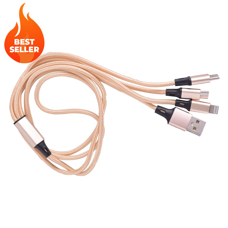 1.2m 3-in-1 Charging Cable (Lightning, Micro and Type C)