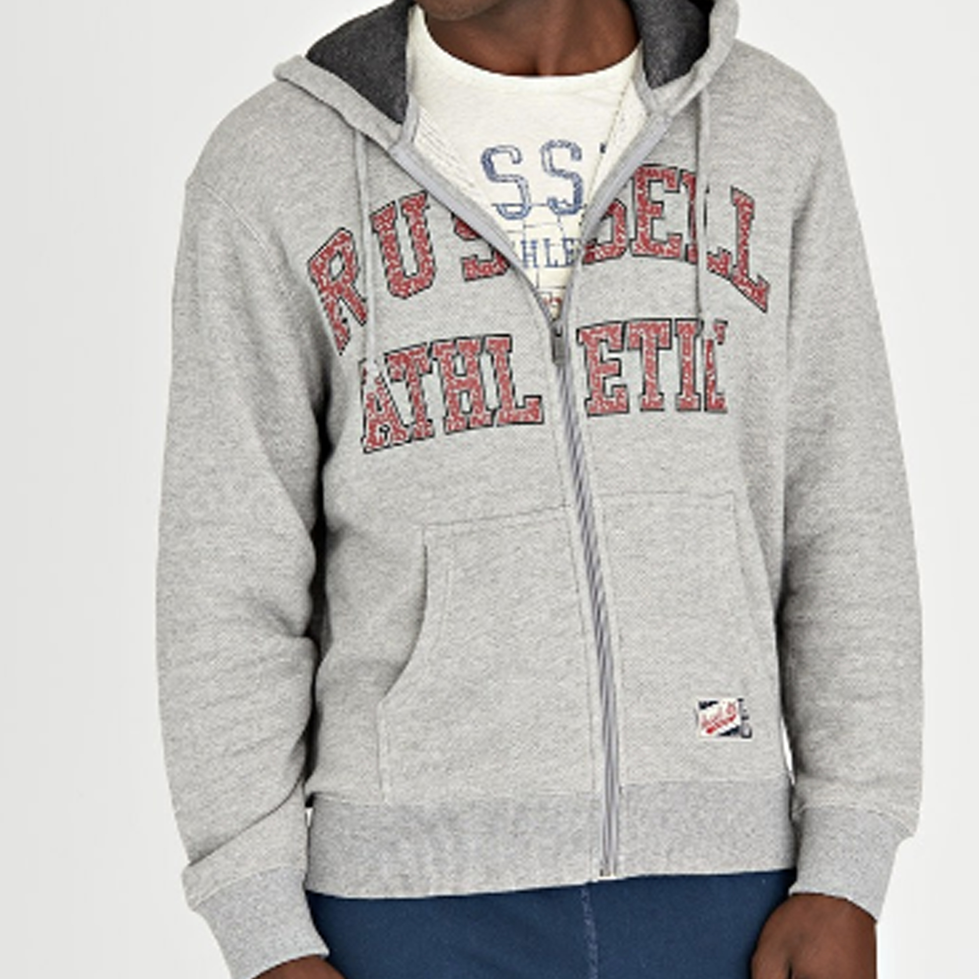Men's Zip thru Hoodie with arch logo print