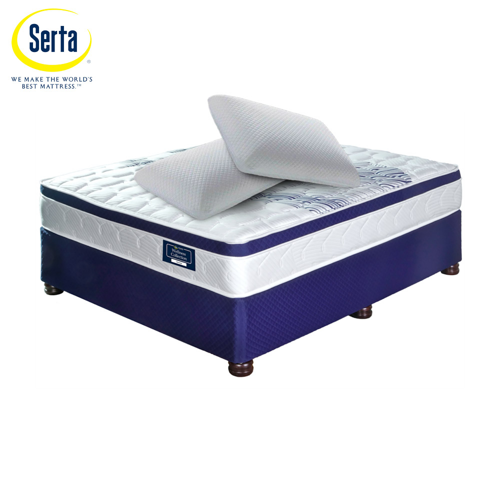 SertaPedic Venice Pocket Spring Technology Flip Free Medium-Plush Bed Set with 2 High Density Memory Foam Pillows