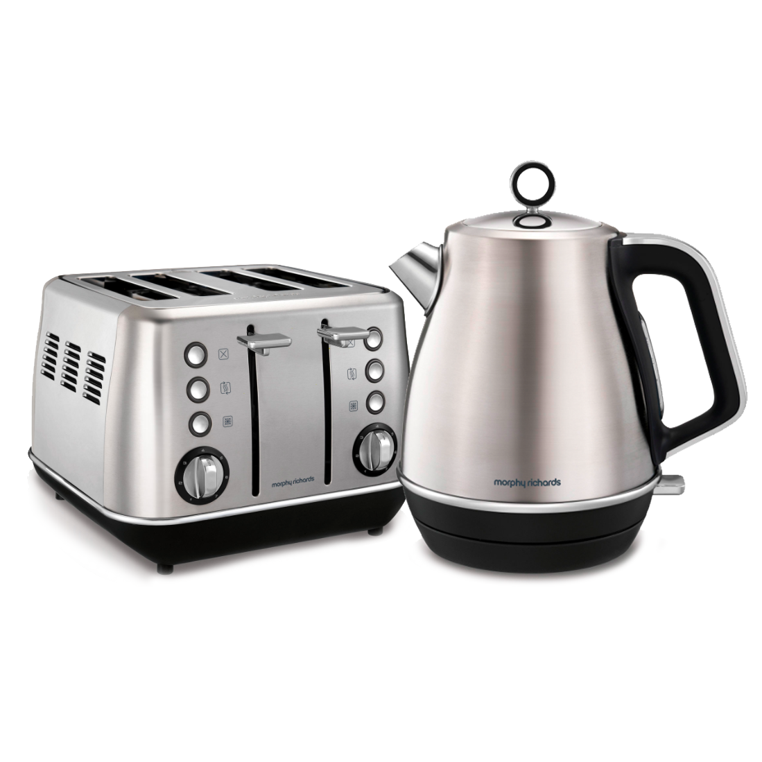 Evoke Brushed Stainless Steel Kettle and Toaster Set