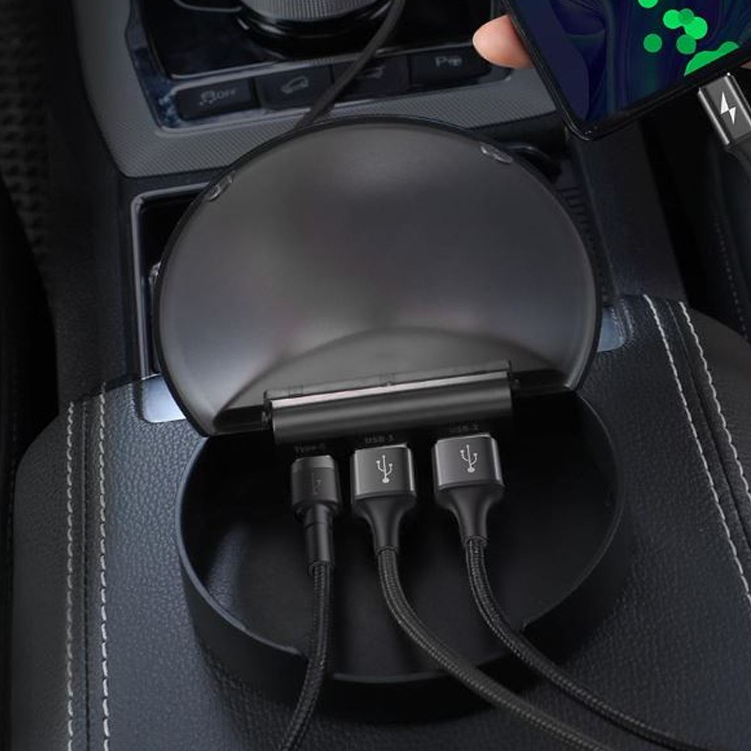 Car Sharing Charge Station with 3-in-1 Cable (Type-C; 2 x Type-A)
