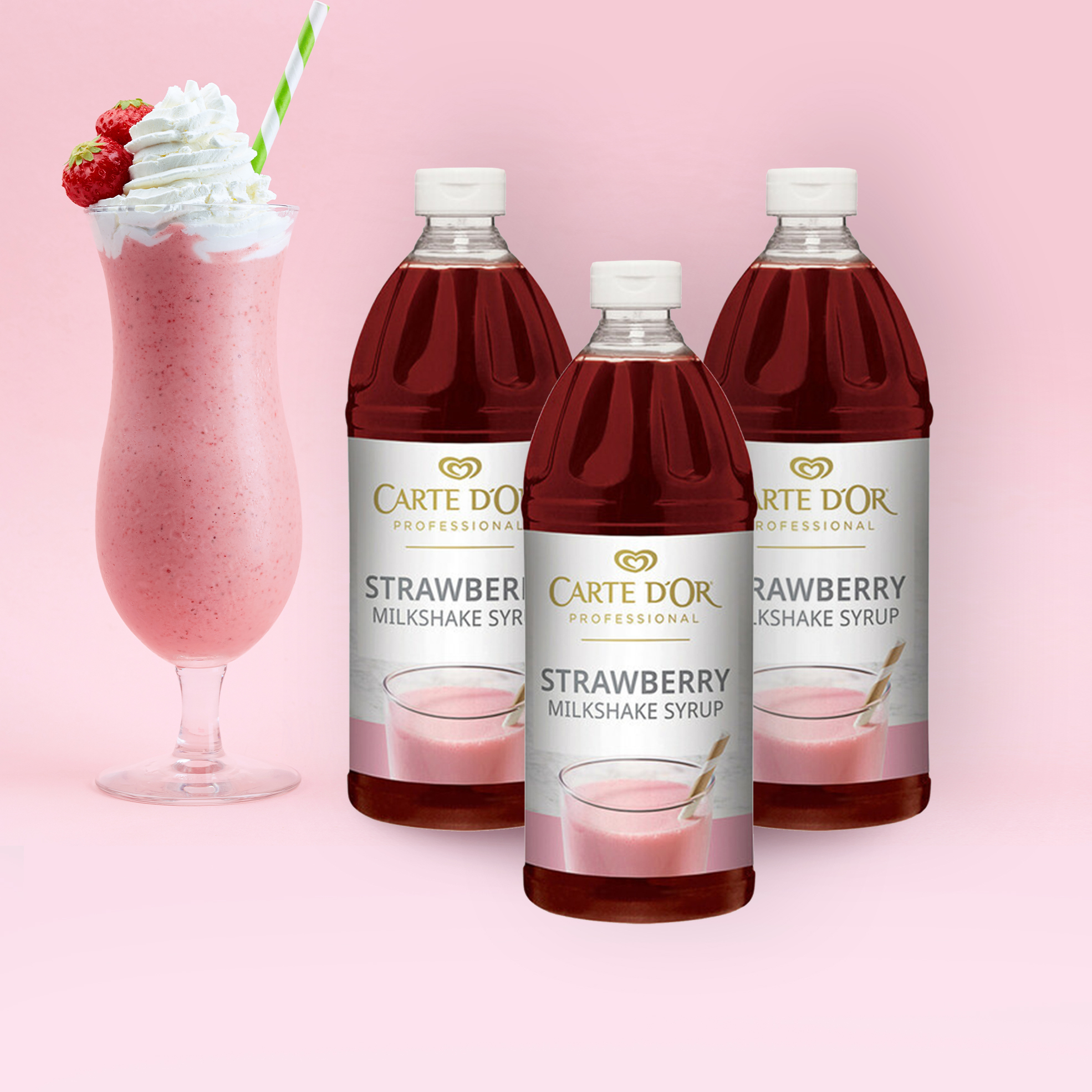 Pack of 3 Flavoured Milkshake Syrup (3 x 1L)