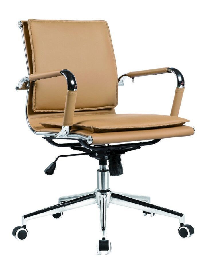 Eames Style Low Padded Back Office Chair with Gas Height Adjustment