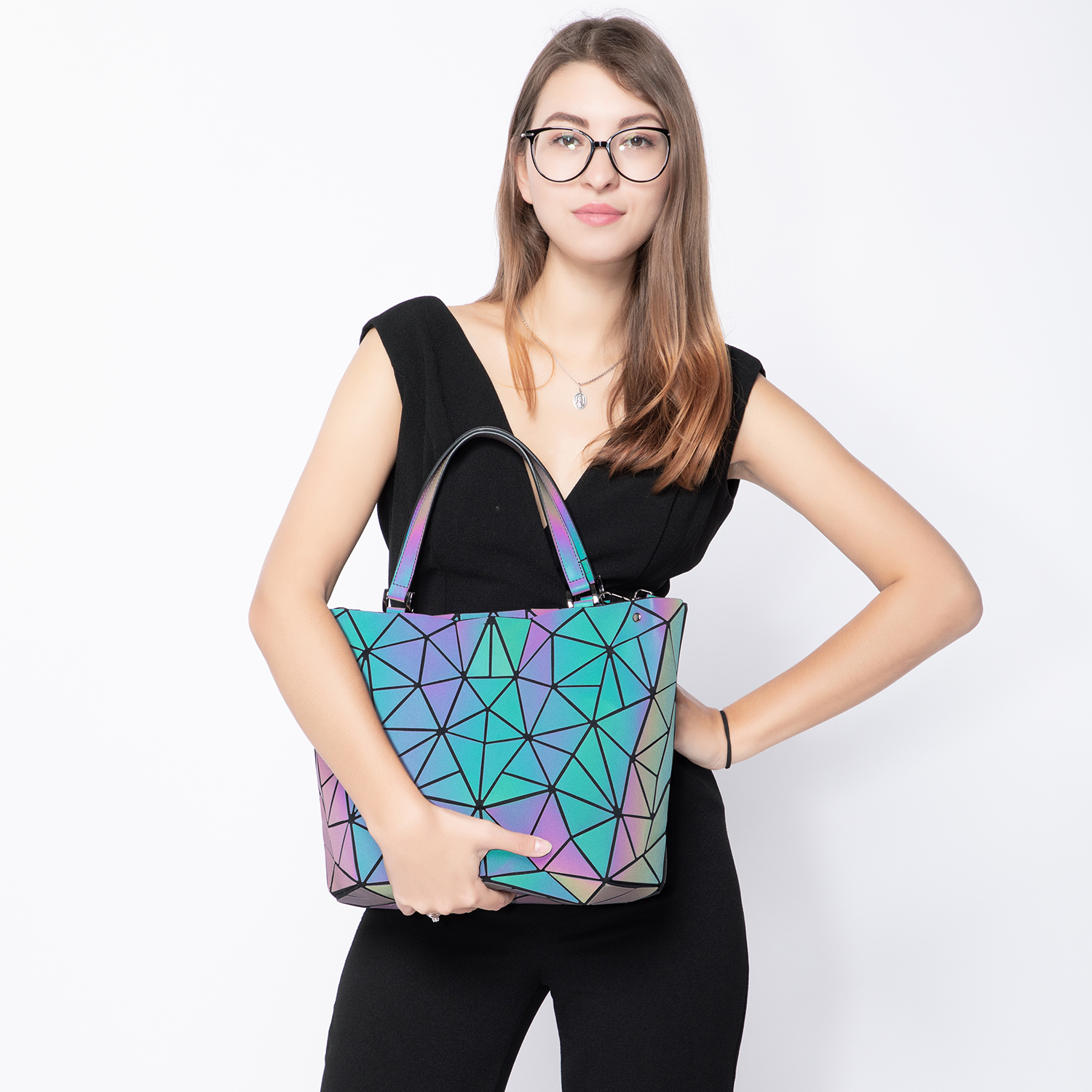 Geometric Shopper Handbag