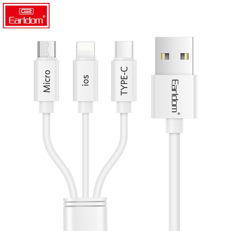 3-in-1 1.2m USB Fast Data Transfer & Charging Cable (Lightning, Micro USB & Type C)