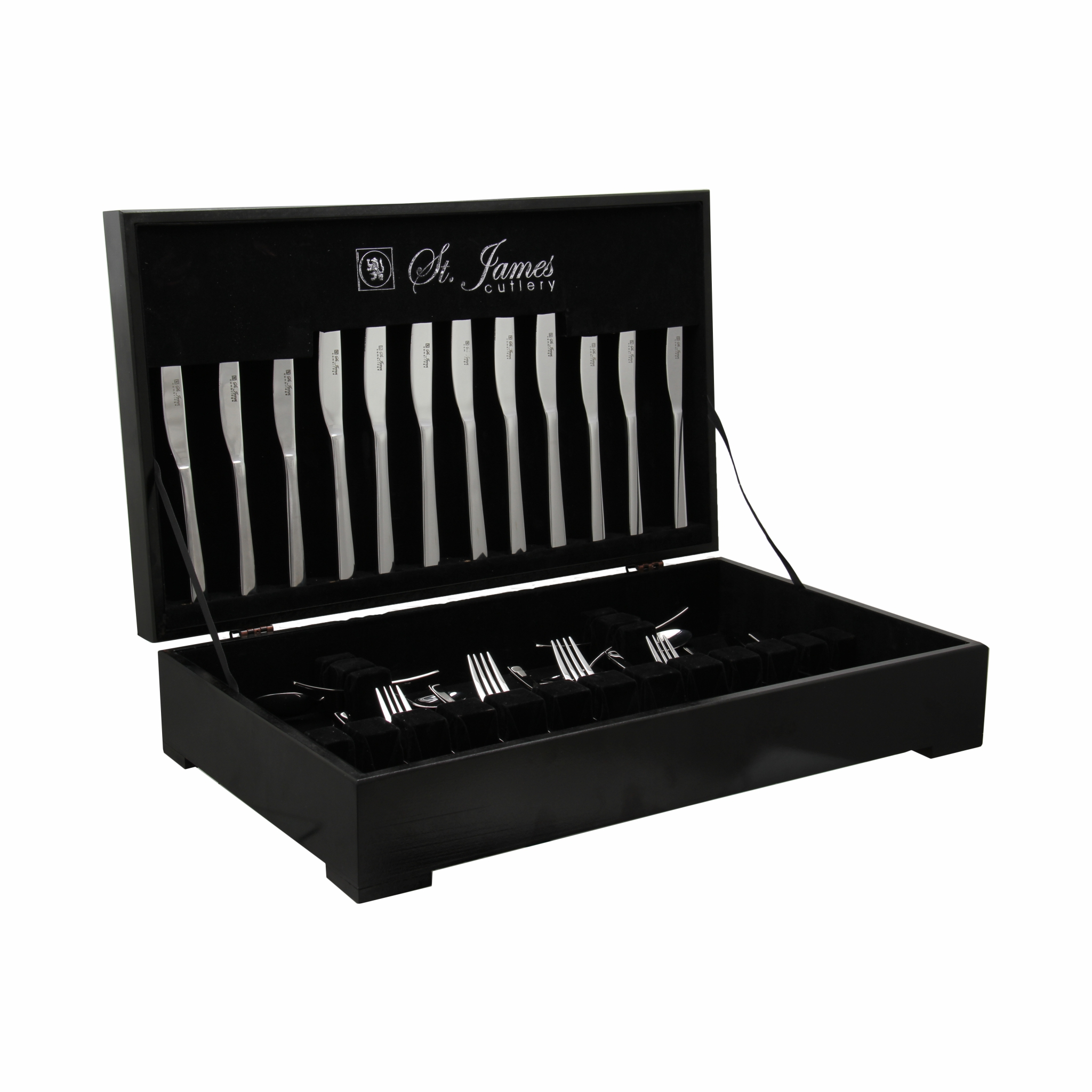 Cambridge Stainless Steel 88/112-Piece Cutlery Set in a Wooden Canteen