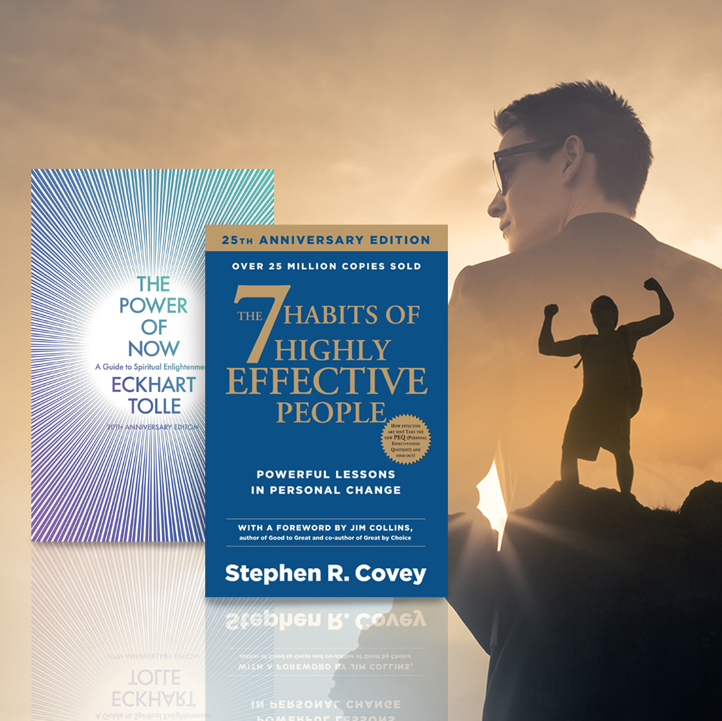 The Power of Now : (20th Anniversary Edition) & 7 Habits Of Highly Effective People Book Bundle