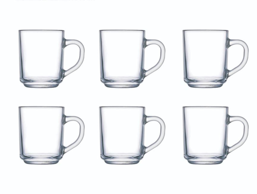 Set of 12 Tempered Glass Mugs