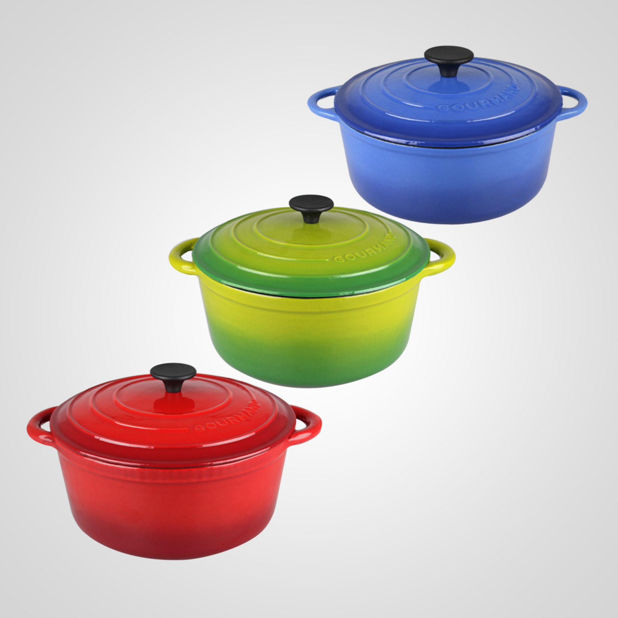 4L or 6.5L Round Cast Iron Casserole with Lid