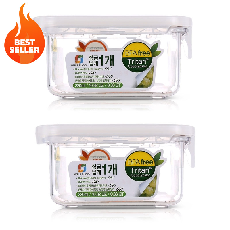 Pack of 2 Tritan Slide Tight BPA Free Food Storage