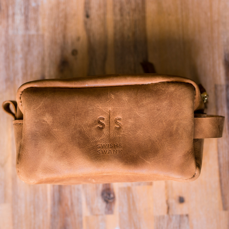 Genuine Leather Unisex Toiletry Bag