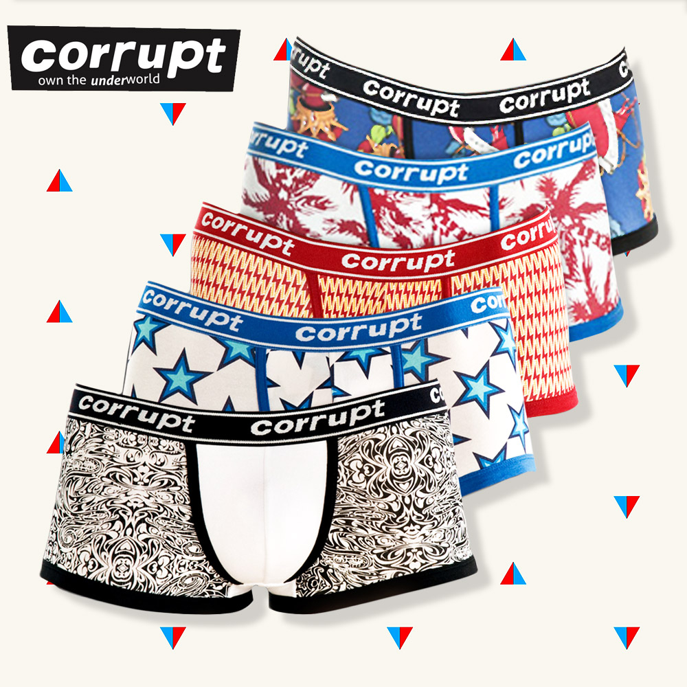 Pack of 5 Men's Printed Cotton Trunks