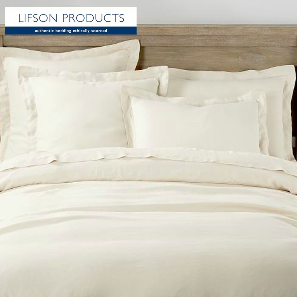 300 Thread Count, Egyptian Cotton Cream Duvet Cover & Oxford Pillow Case Set