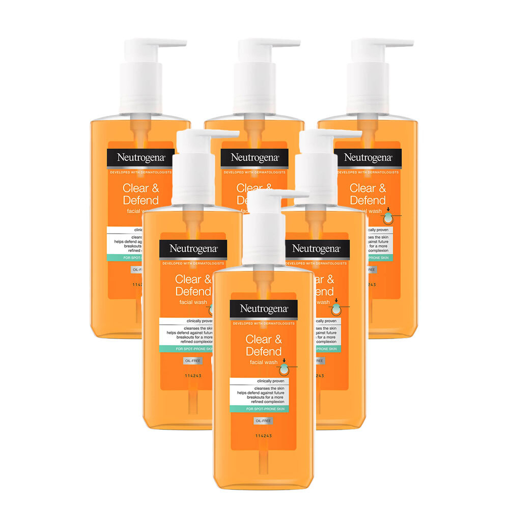 Pack of 6 150ml Clear Defend Facial Wash