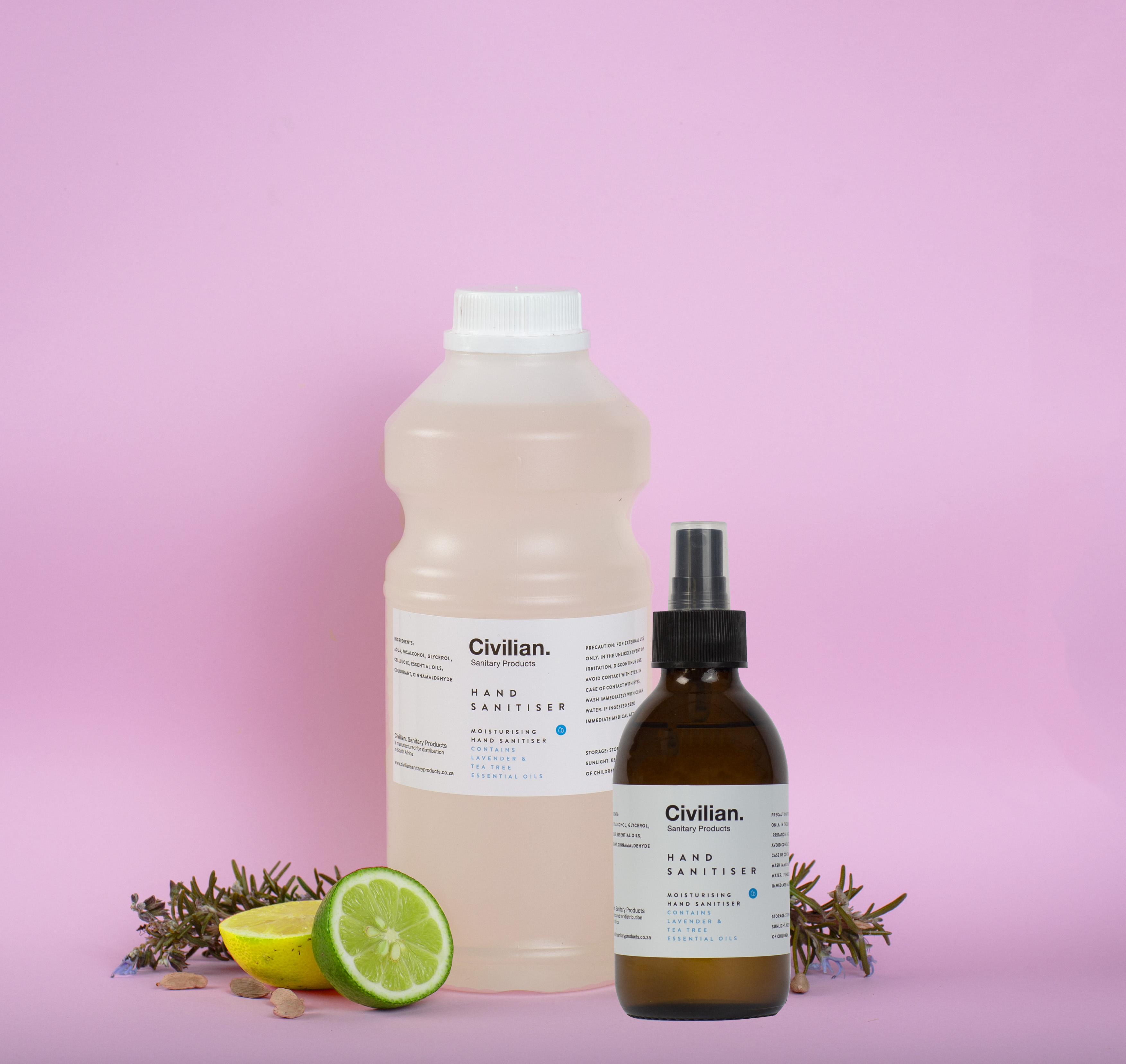 2-Piece 70% Alcohol Premium Fragranced, Moisturising Hand Sanitisers (1litre + 200ml)