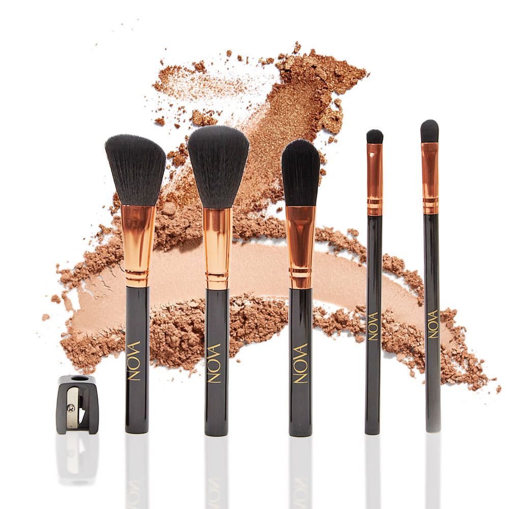 5 Piece Make-up Brush Set with Sharpener