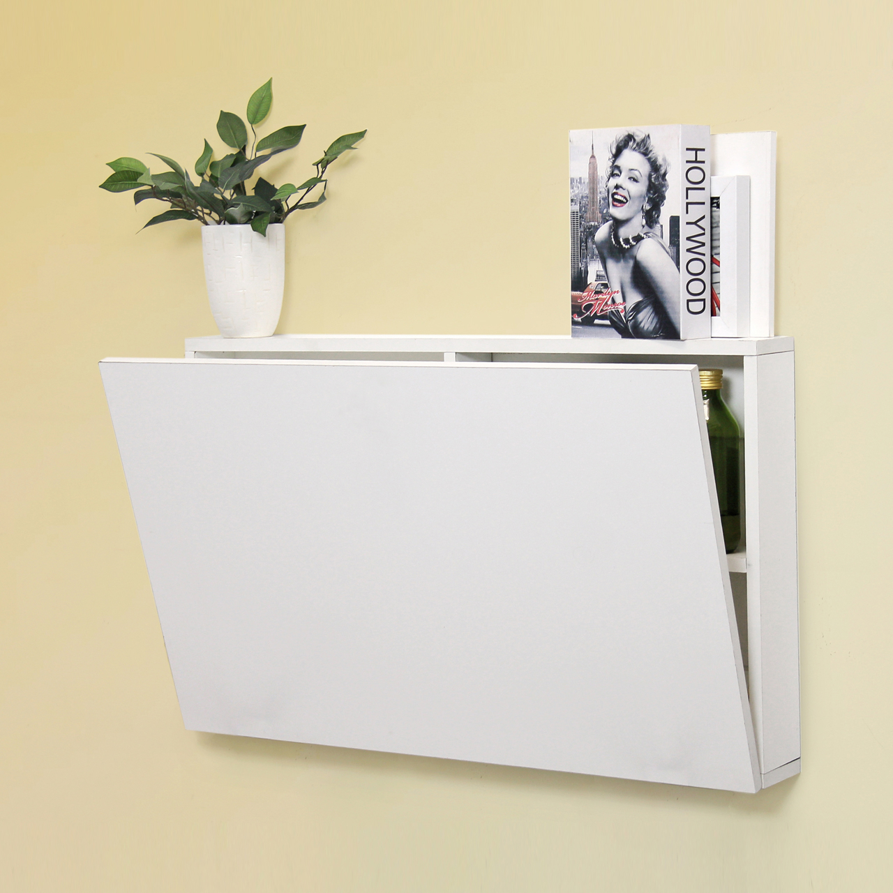 White Space Saving Foldable Studio Desk Shelf