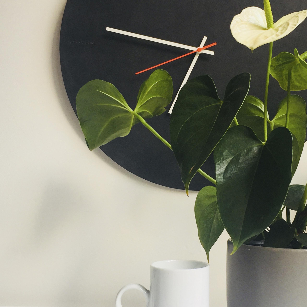 Large Black Board Wall Clock (48cm)