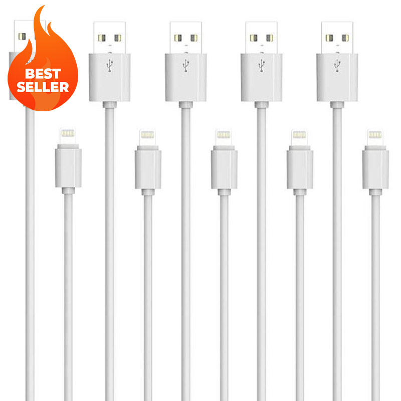 Pack of 5 2.1A Fast Charging USB to Lightning Cables (R29.80 Per Cable)