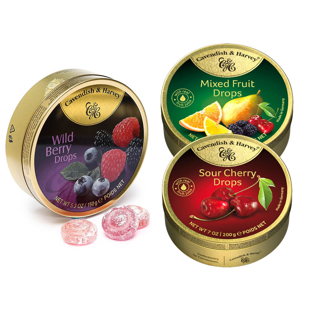 Pack of 9 Hard Candy Drops Tins