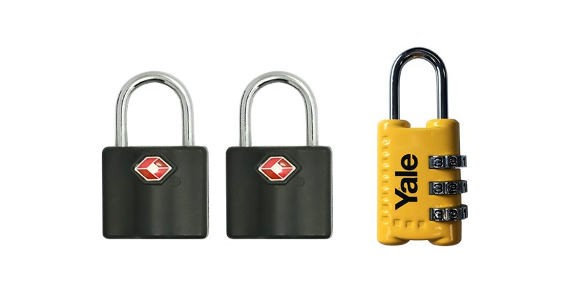Set of 2 Travel Keyed Locks & 1 Combination Padlock