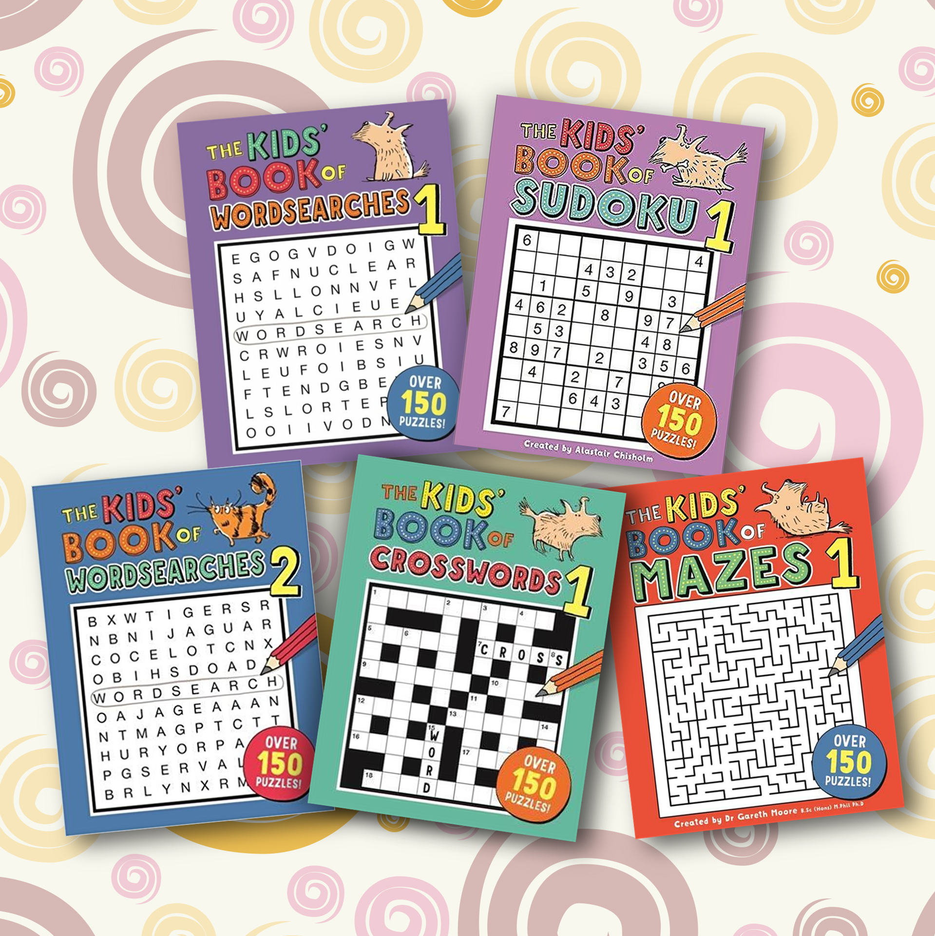 Kids Sudoku, Word Searches and Mazes (5 Books)