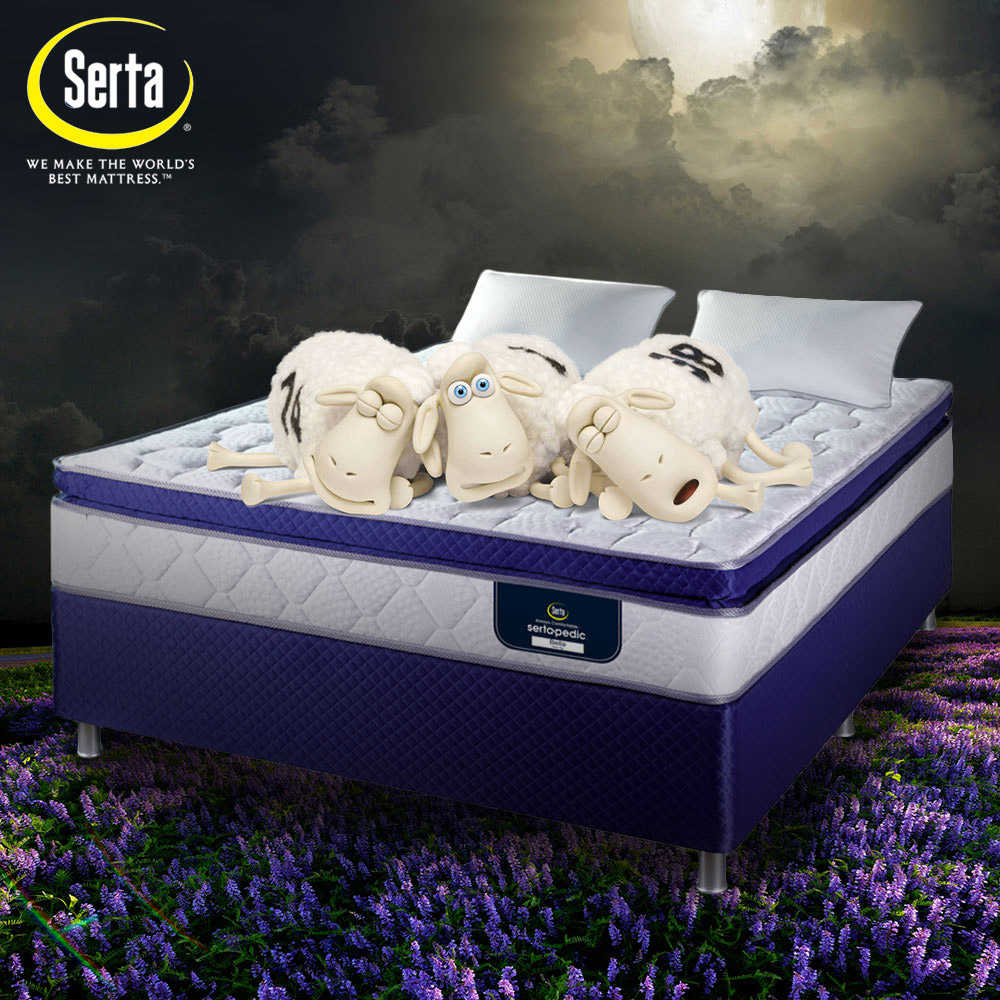 SertaPedic Bella Continuous Coil Technology Pillow Top Flip Free Bed Set (2 High Density Memory Foam Pillows and a Waterproof Mattress Protector Included)